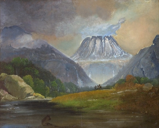 Maleri av ett fjell